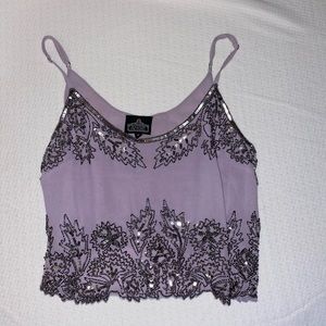 Light purple tank top with sequins